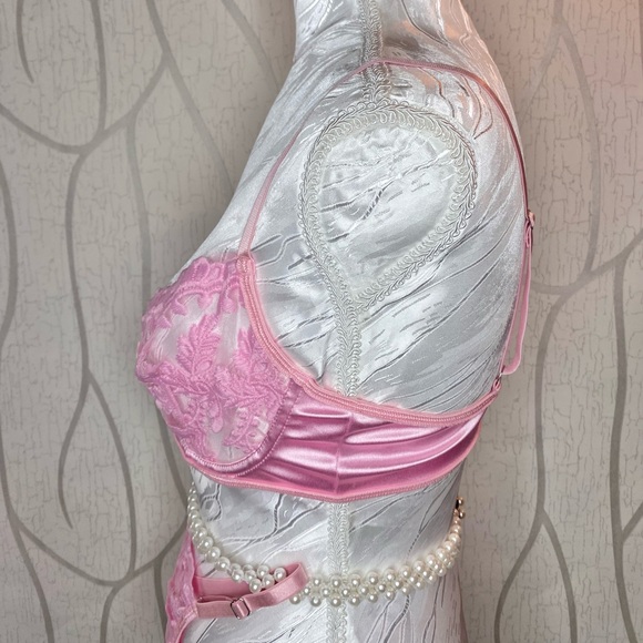 🎀🌷 Pink Satin Lace Lingerie 2 Pc Set 🌷🎀 NWT - Picture 11 of 13
